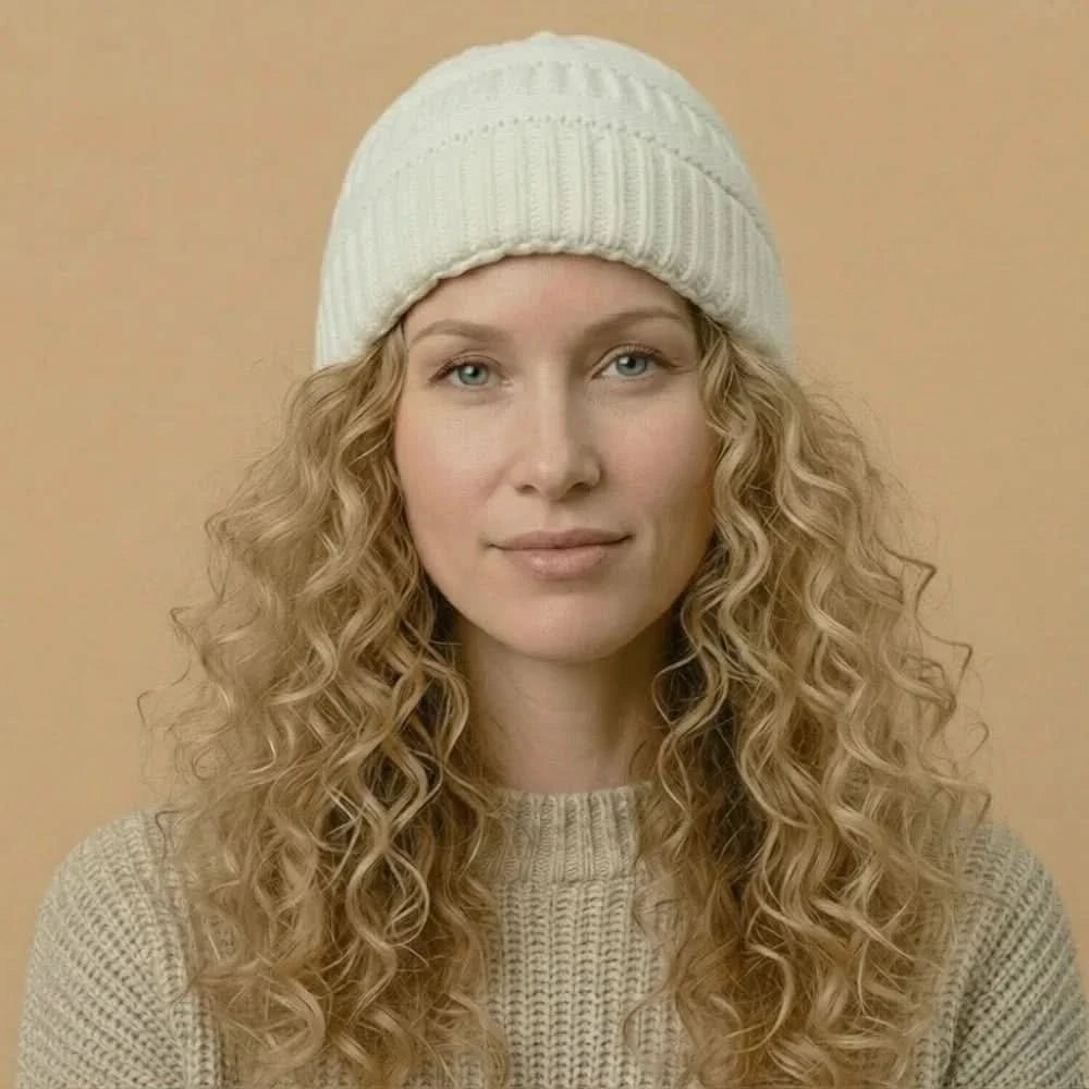 Satin Lined Knit Beanie - Curl & Collected